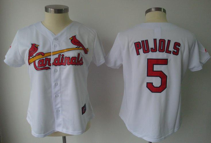 Women St.Louis Cardinals 5 Albert Pujols White Jersey Women St.Louis Cardinals 5 Albert Pujols White Jersey
