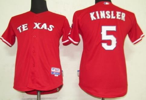 Kids Texas Rangers 5 Kinsler Red MLB Jersey Cheap