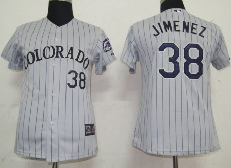 Women Colorado Rockies 38 Jimemez Grey MLB Jerseys