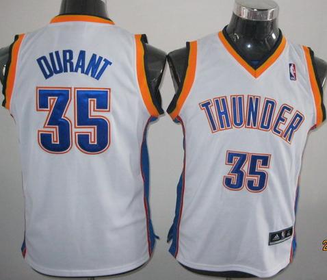 Kids Oklahoma City Thunder 35 Kevin Durant White Jersey Cheap