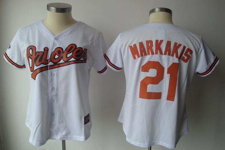 Women ltimore Orioles 21 Markakis White Jersey