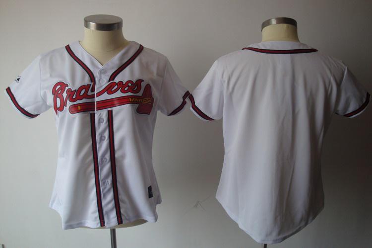 Cheap Women Women Atlanta Braves Blank White MLB Jerseys