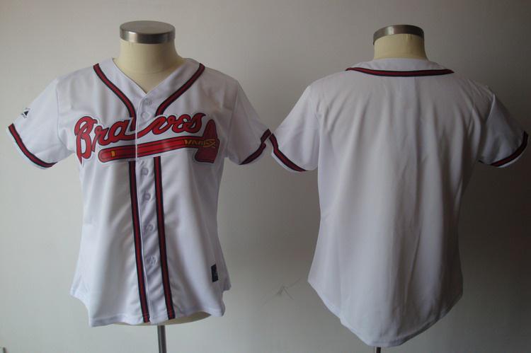 Women Women Atlanta Braves Blank White MLB Jerseys