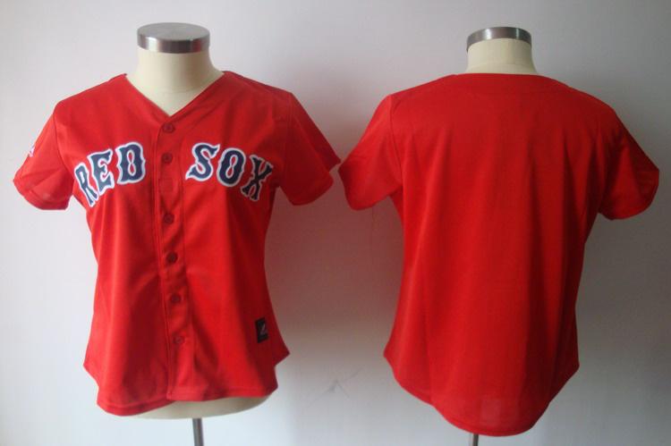 Women Boston Red Sox Blank Red MLB Jerseys