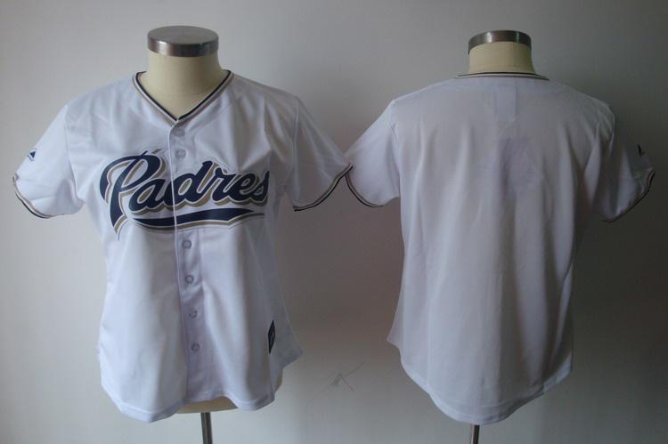 Women San Diego Padres Blank White MLB Jerseys