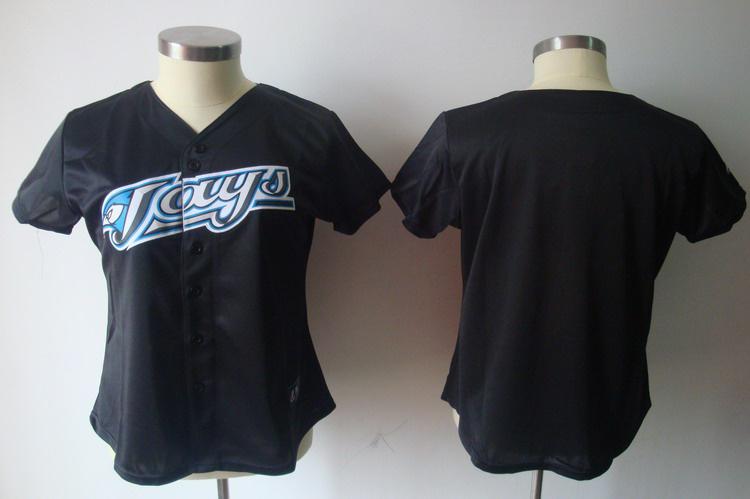 Women Toronto Blue Jays Blank Black Jersey
