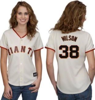 Cheap Women San Francisco Giants 38 Wilson Cream Jersey