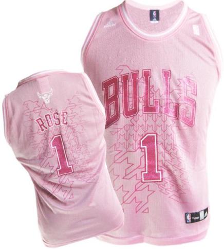 Cheap Chicago Bulls 1 Derek Rose Women Pink Jersey