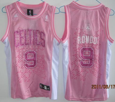 Cheap Women Boston Celtics 9 Rajon Rondo Pink Jersey
