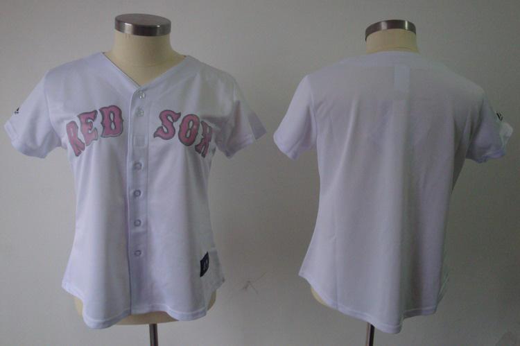 Women Boston Red Sox Blank White Jersey