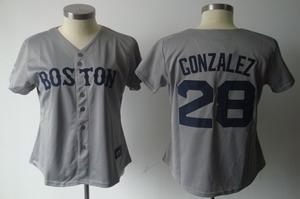 Cheap Women Boston Red Sox 28 Adrian Gonzalez Grey Jersey