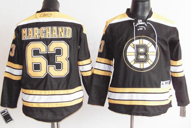 Kids Boston Bruins 63 Brad Marchand Black NHL Jersey For Sale