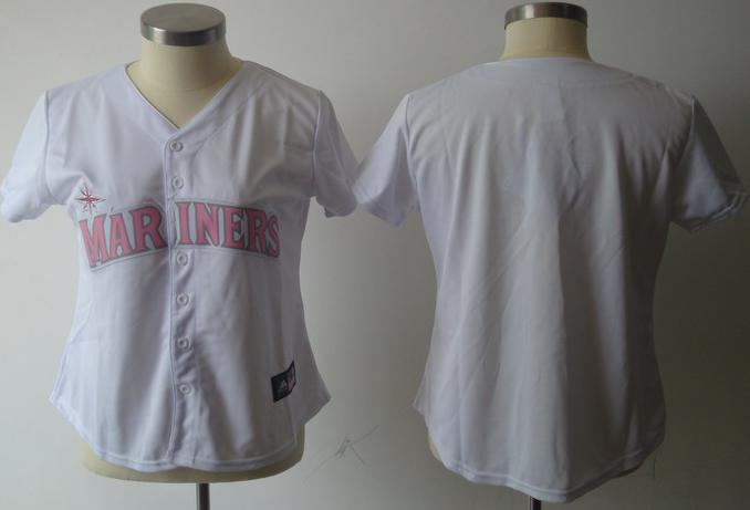 Women Seattle Mariners Blank White MLB Jerseys