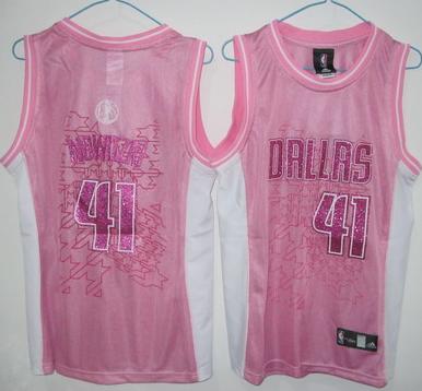 Cheap Women Dallas Mavericks 41 Nowitzki Pink Jersey