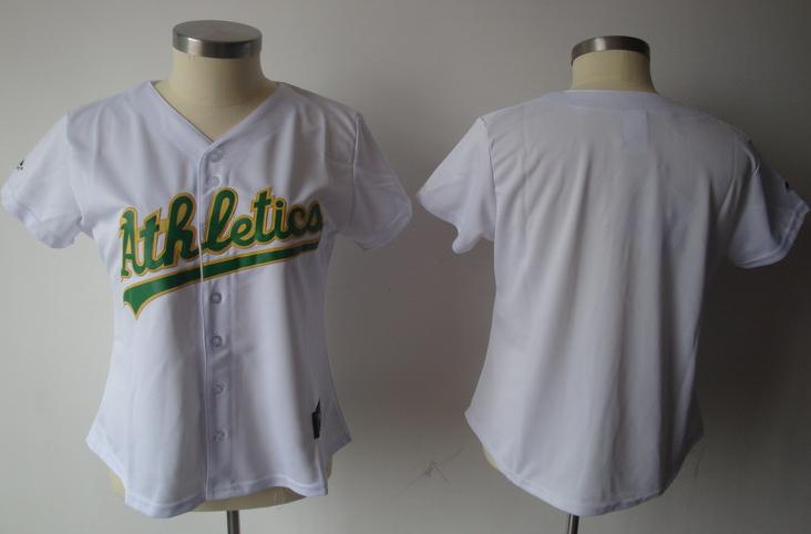 Women Oakland Athletics Blank White MLB Jerseys