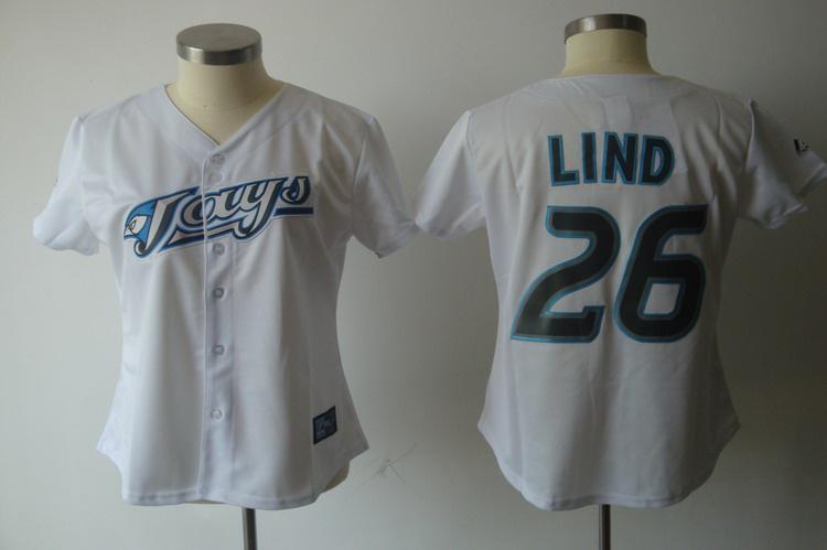Women Toronto Blue Jays 26 Adam Lind White Jersey Women Toronto Blue Jays 26 Adam Lind White Jersey