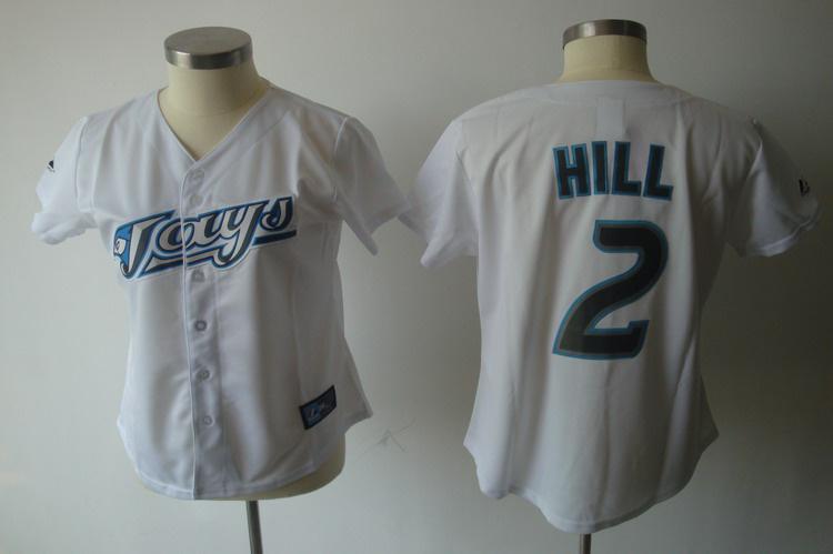 Women Toronto Blue Jays 2 Aaron Hill White Jersey