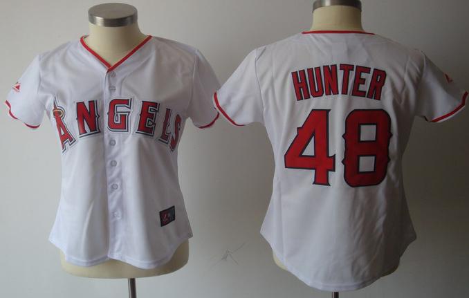 Women Los Angeles Angels 48 Hunter White MLB Jerseys