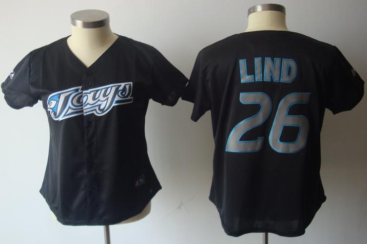 Women Toronto Blue Jays 26 Adam Lind Black Jersey