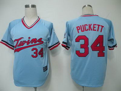 Minnesota Twins 34 Puckett Blue M&N Kids MLB Jerseys Cheap