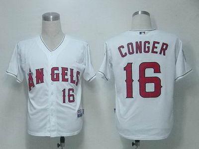 Los Angeles Angels 16 Conger White Cool Base Kids MLB Jerseys Cheap