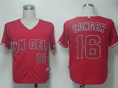 Los Angeles Angels 16 Conger Red Cool Base Kids MLB Jerseys Cheap