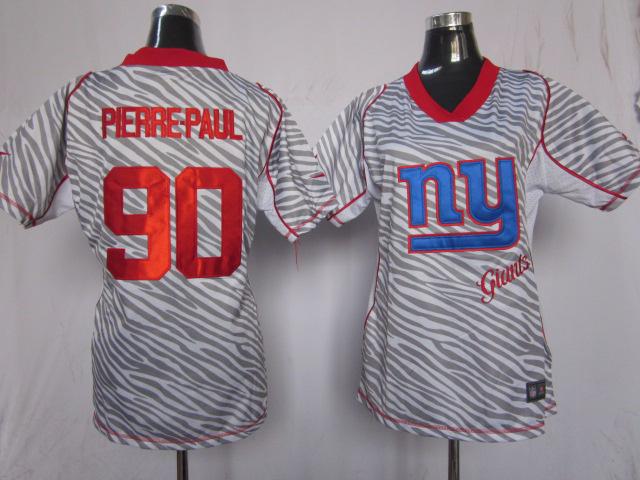 Cheap Women Nike New York Giants #90 Jason Pierre-Paul Women's FEM FAN Zebra Nike NFL Jerseys