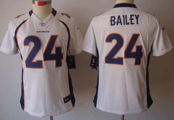 Cheap Women Nike Denver Broncos 24# Champ Bailey White Game LIMITED Nike NFL Jerseys