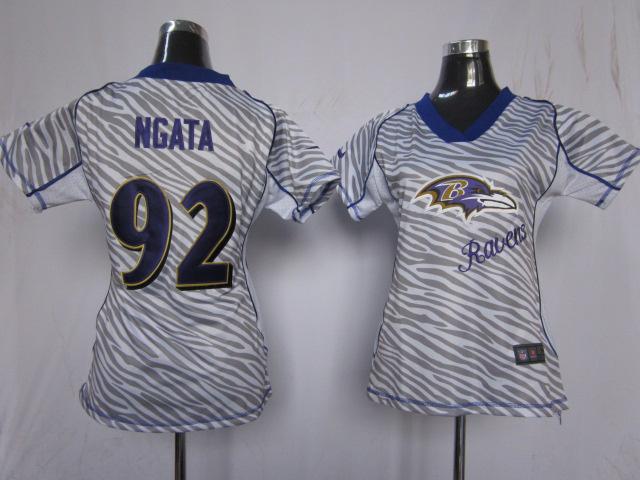 Cheap Women Nike Baltimore Ravens #92 Haloti Ngata Women's FEM FAN Zebra Nike NFL Jerseys