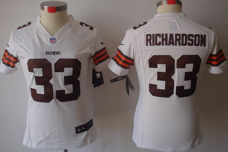 Cheap Women Nike Cleveland Browns 33# Trent Richardson White Game LIMITED Nike NFL Jerseys