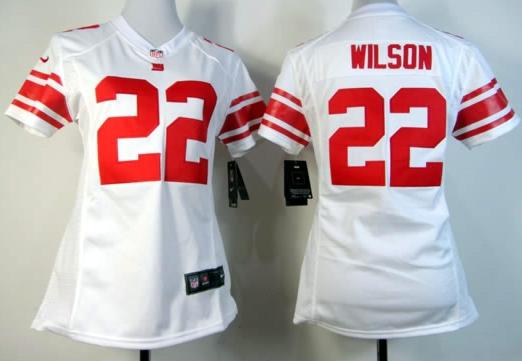 Cheap Women Nike New York Giants 22 Wilson White Nike NFL Jerseys