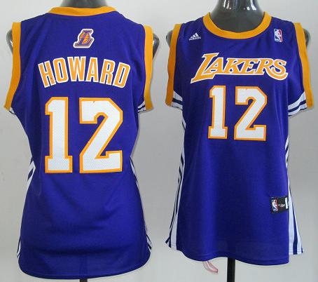 Cheap Women Los Angeles Lakers 12# Dwight Howard Purple Revolution 30 Swingman Jersey