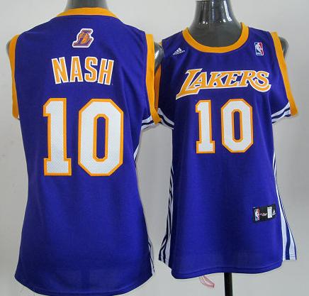 Cheap Women Los Angeles Lakers 10 Steve Nash Purple Revolution 30 Swingman NBA Jerseys
