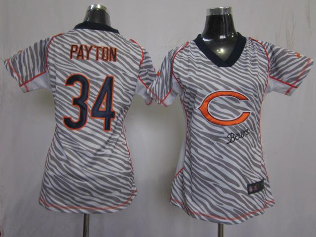 Cheap Women Nike Chicago Bears 34 Walter Payton FEM FAN Zebra Nike NFL Jerseys