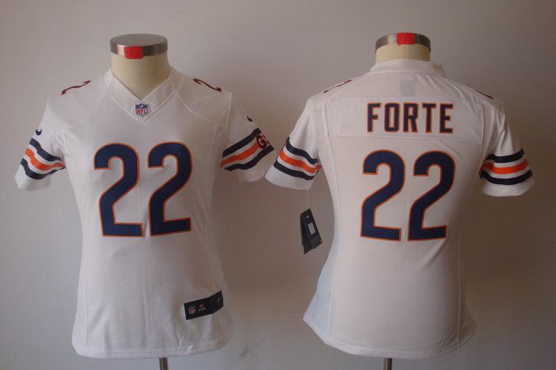 Cheap Women Nike Chicago Bears 22# Matt Forte White Game LIMITED Nike NFL Jerseys