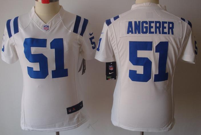 Cheap Women Nike Indianapolis Colts 51# Pat Angerer White Game LIMITED Nike NFL Jerseys