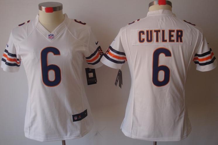 Cheap Women Nike Chicago Bears 6# Jay Cutler White Game LIMITED Nike NFL Jerseys