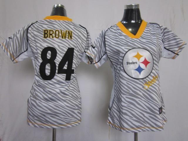Cheap Women Nike Pittsburgh Steelers #84 Antonio Brown FEM FAN Zebra Nike NFL Jerseys