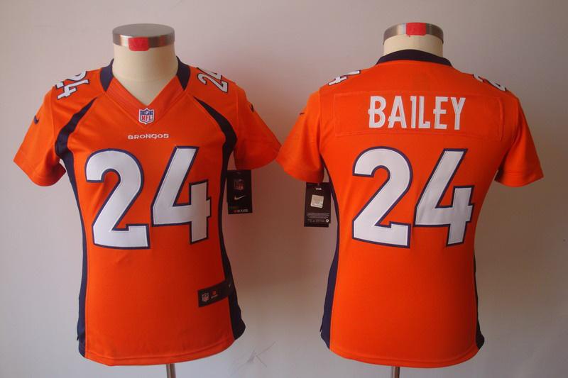 Cheap Women Nike Denver Broncos 24# Champ Bailey Orange Game LIMITED Nike NFL Jerseys