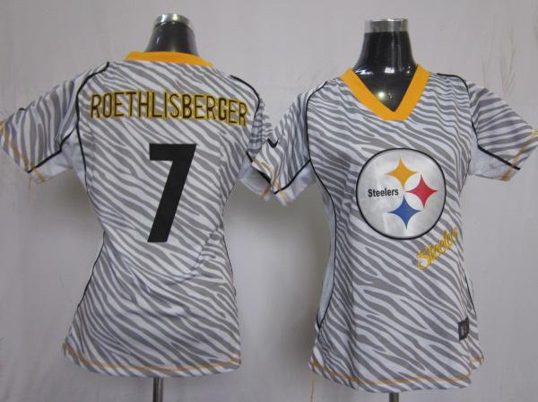Cheap Women Nike Pittsburgh Steelers #7 Ben Roethlisberger FEM FAN Zebra Nike NFL Jerseys
