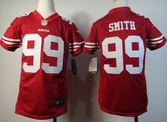 Kids Nike San Francisco 49ers #99 Aldon Smith Red Nike NFL Jerseys Cheap