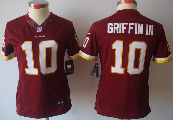 Cheap Women Nike Washington Redskins 10# Robert Griffin III Red Game LIMITED Nike NFL Jerseys