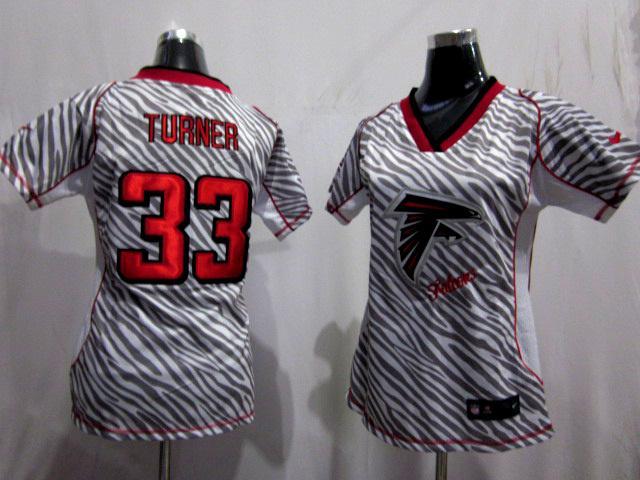 Cheap Women Nike Atlanta Falcons #33 Michael Turner FEM FAN Zebra Nike NFL Jerseys