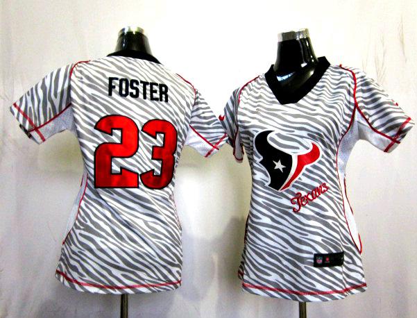 Cheap Women Nike Houston Texans #23 Arian Foster FEM FAN Zebra Nike NFL Jerseys