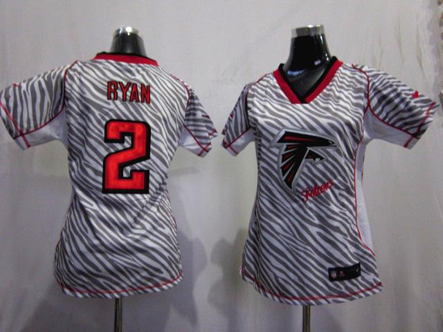 Cheap Women Nike Atlanta Falcons #2 Matt Ryan FEM FAN Zebra Nike NFL Jerseys