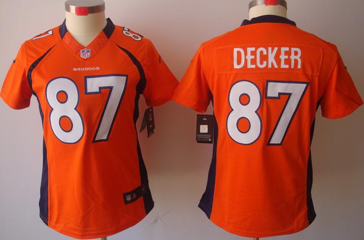 Cheap Women Nike Denver Broncos 87# Eric Decker Orange Game LIMITED NFL Jerseys