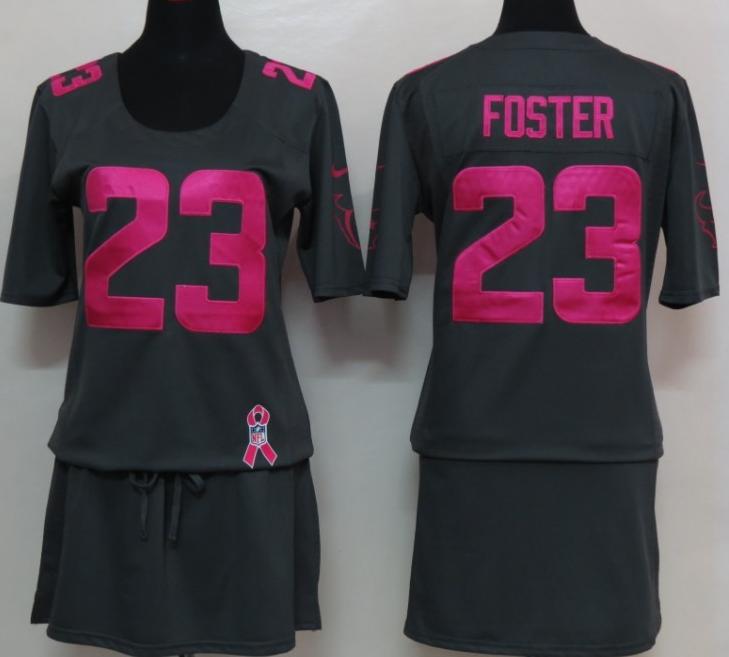 Cheap Women Nike Houston Texans #23 Arian Foster Breast Cancer Awareness Dark Grey NFL Jersey