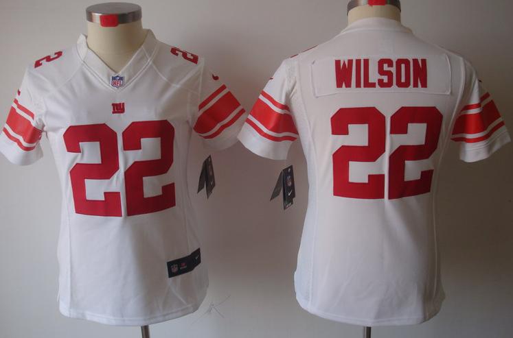 Cheap Women Nike New York Giants 22 Wilson White Game LIMITED NFL Jerseys