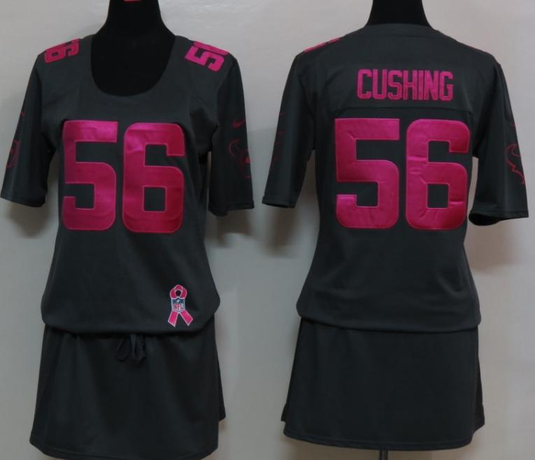 Cheap Women Nike Houston Texans 56 Brian Cushing Breast Cancer Awareness Dark Grey NFL Jersey