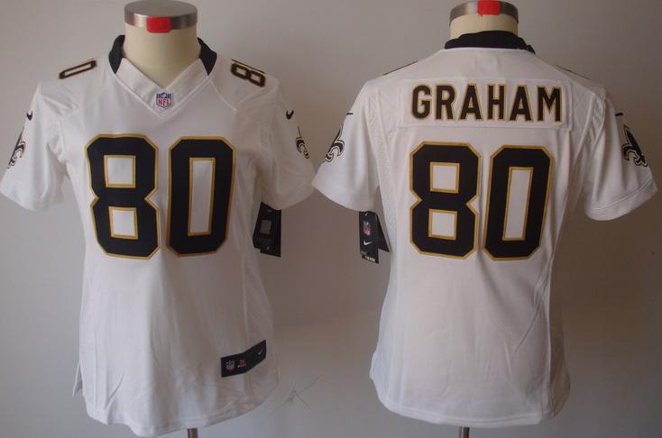 Cheap Women Nike New Orleans Saints #80 Jimmy Graham White Game LIMITED NFL Jerseys